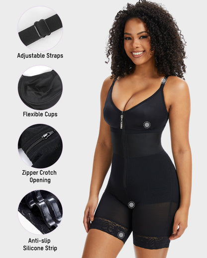 PowerMesh Deep V Bodysuit Shapewear