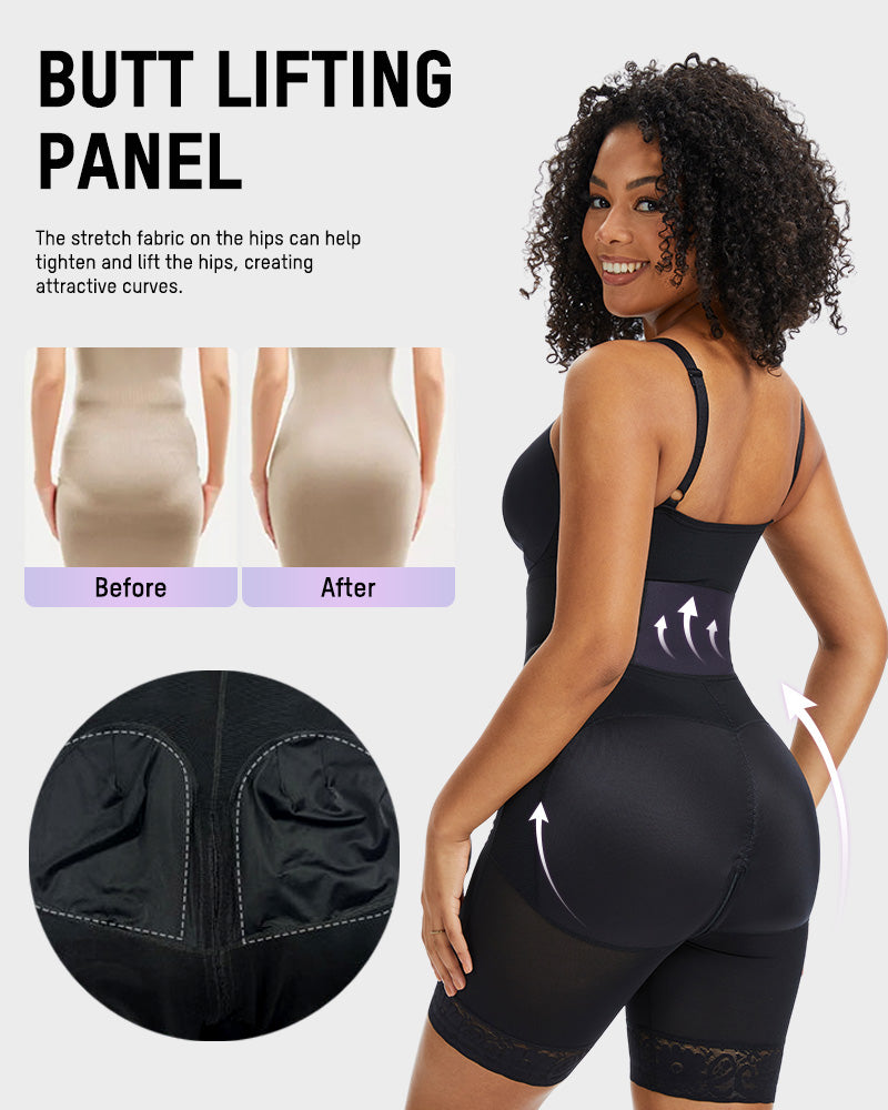 PowerMesh Deep V Bodysuit Shapewear