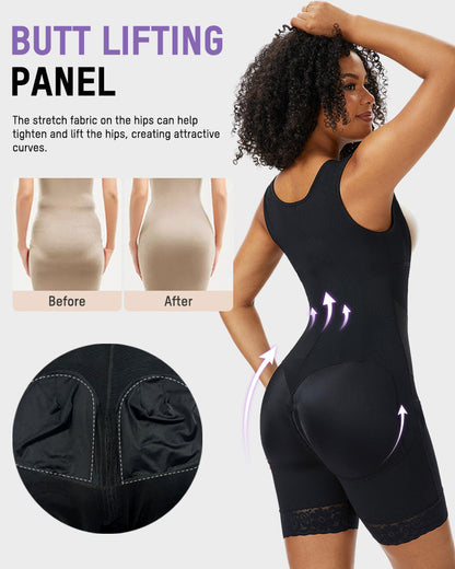 PowerMesh Double-Layer Open Bust Full Body Shaper