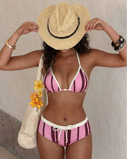 Retro Print Bikini Set – Flattering Two-Piece Swimwear