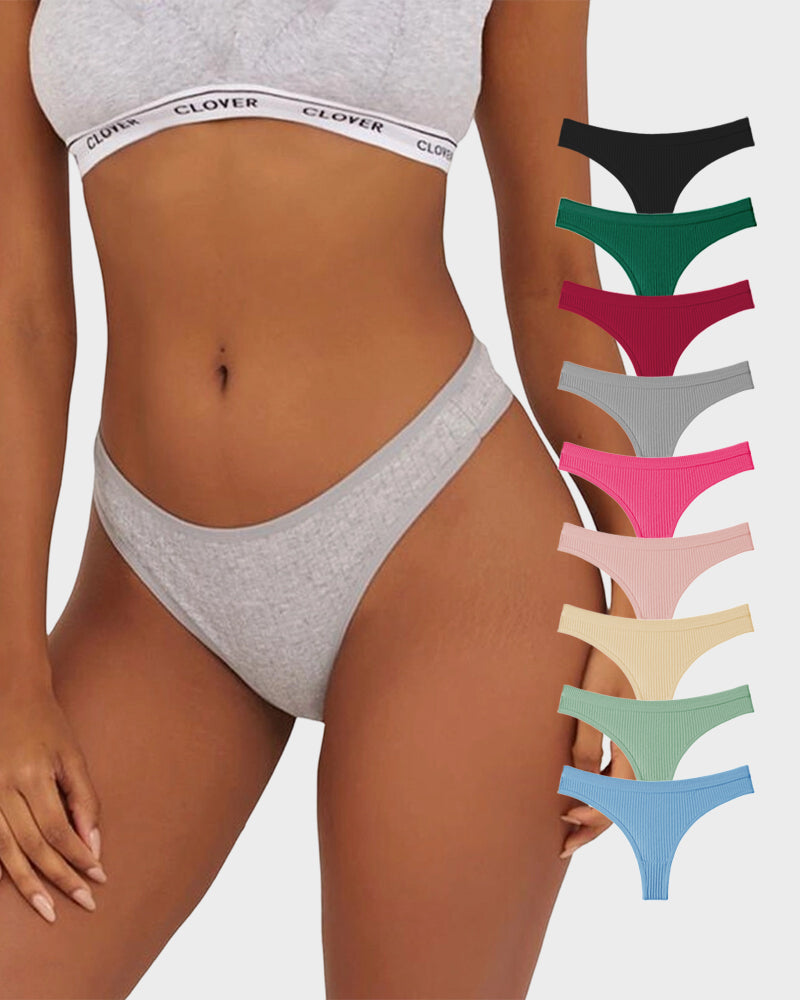 Seamless Low-Rise Cotton Thong Panty (9 Pack)