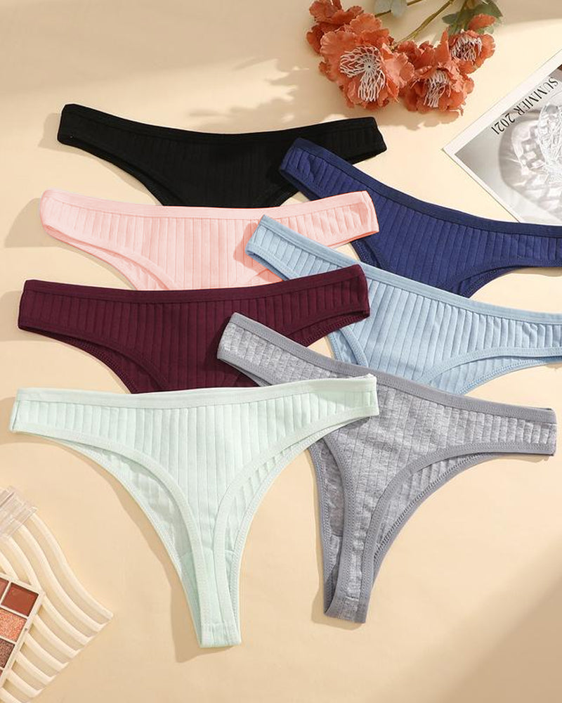 Seamless Low-Rise Cotton Thong Panty (9 Pack)