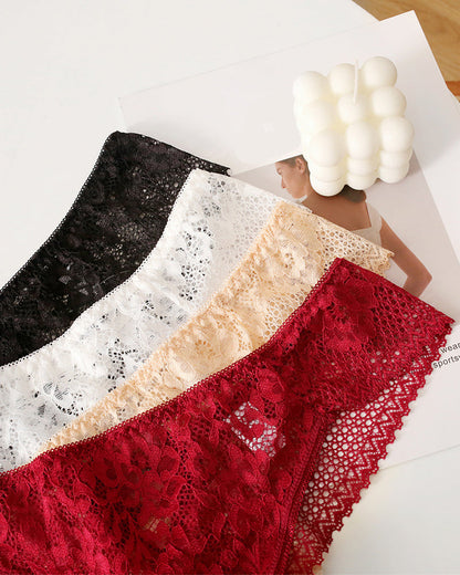 Floral Lace Cut-Out Thong Panties