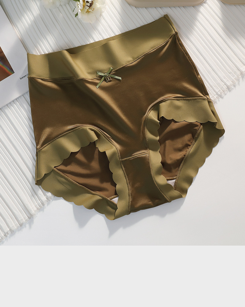 Silky High-Waist Seamless Briefs With Scalloped Edges (6 pack)