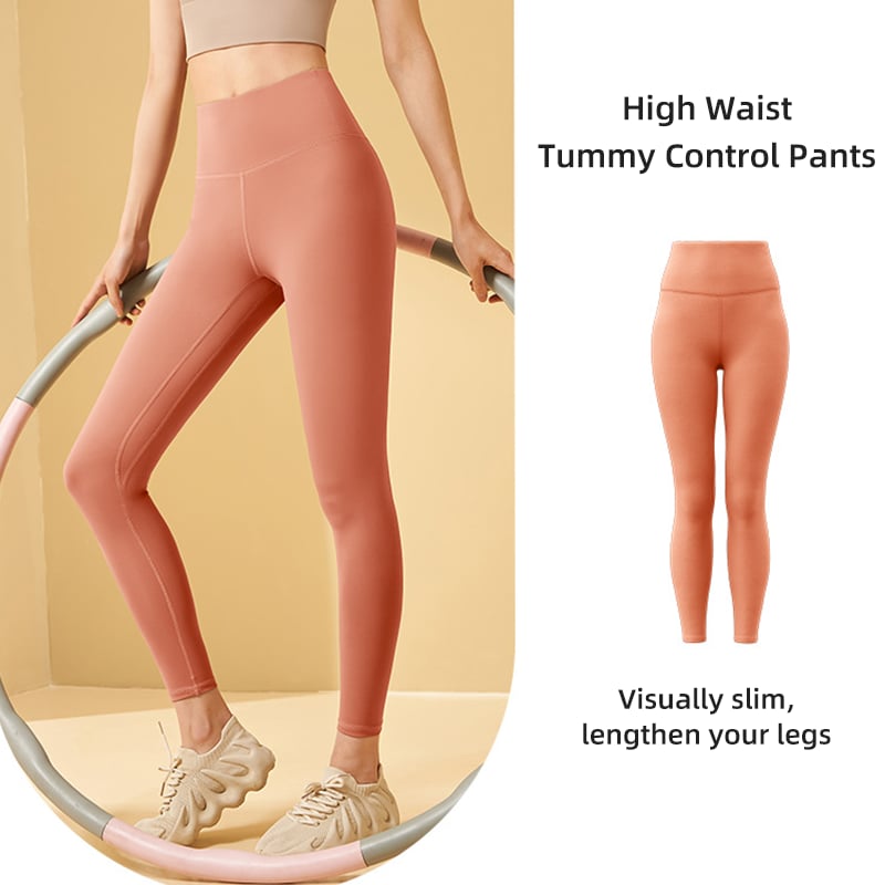 High-waisted tummy-controlling and body-shaping training leggings