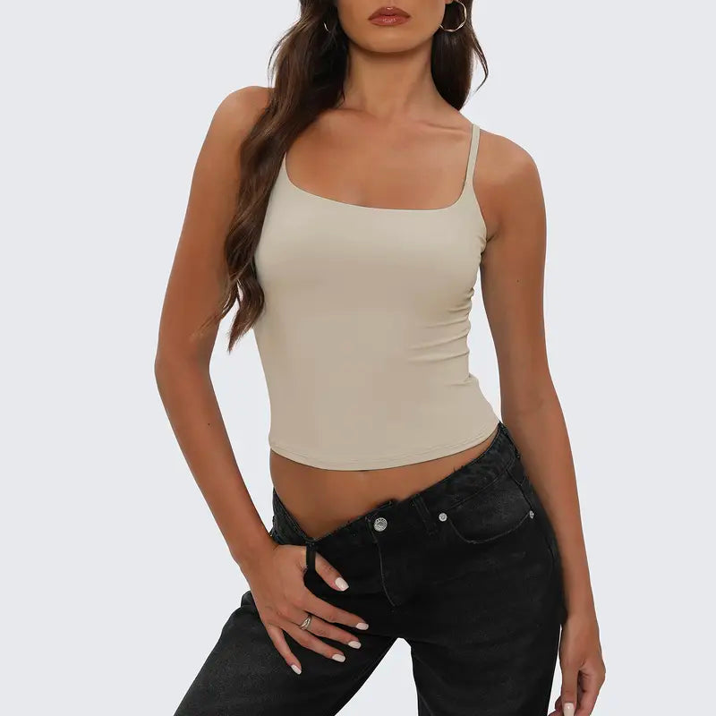 Women's Square Neck Cami Top - Chic & Versatile