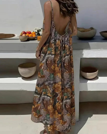 Women's Leopard Print Backless Cami Dress