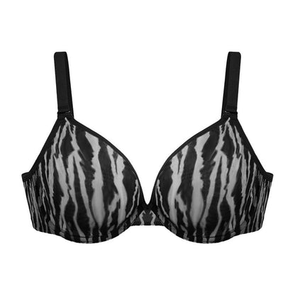 Zebra Wild Breathable Unlined Plus Size Soft Women Bra