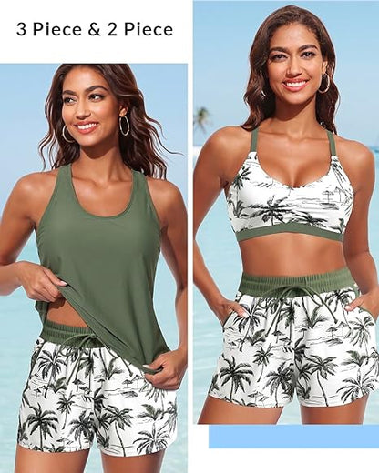 ⏰LAST DAY 50% OFF - 3 Piece Tankini with Shorts 🔥