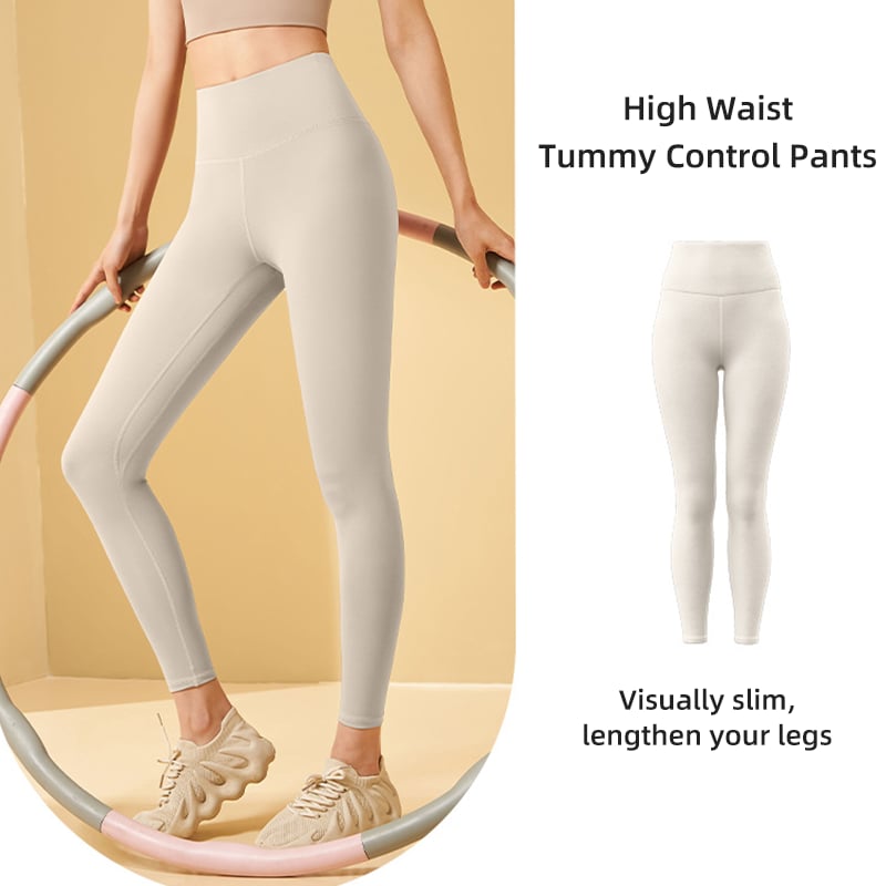 High-waisted tummy-controlling and body-shaping training leggings