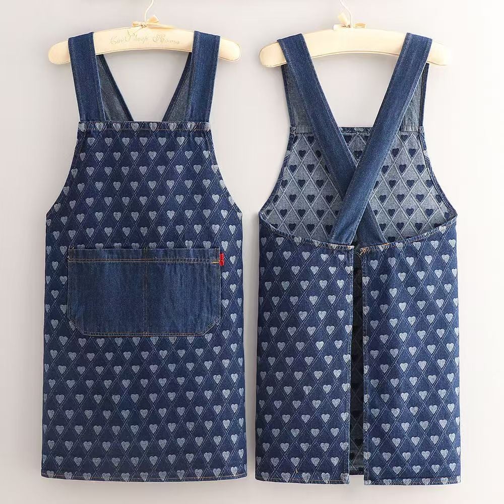 Ergonomic Cross-Back Denim Apron