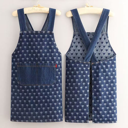 Ergonomic Cross-Back Denim Apron