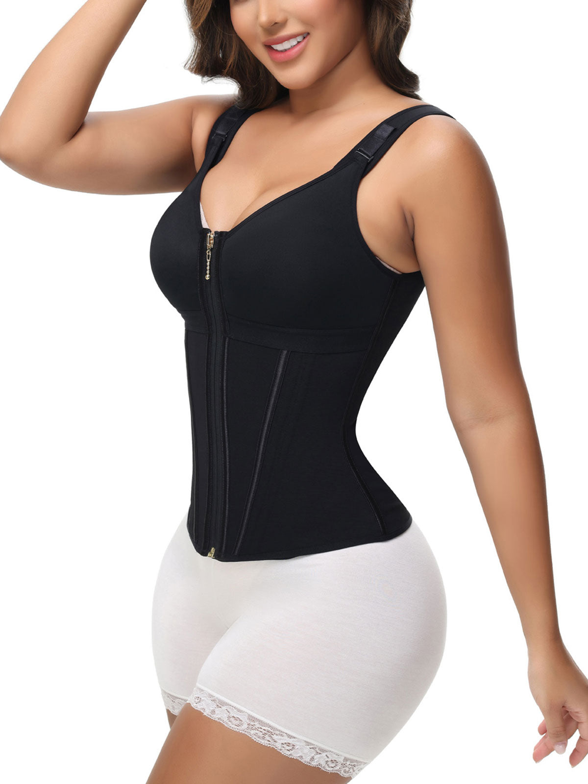 Curvevera™ Extreme Latex Corset Waist Vest With Bra