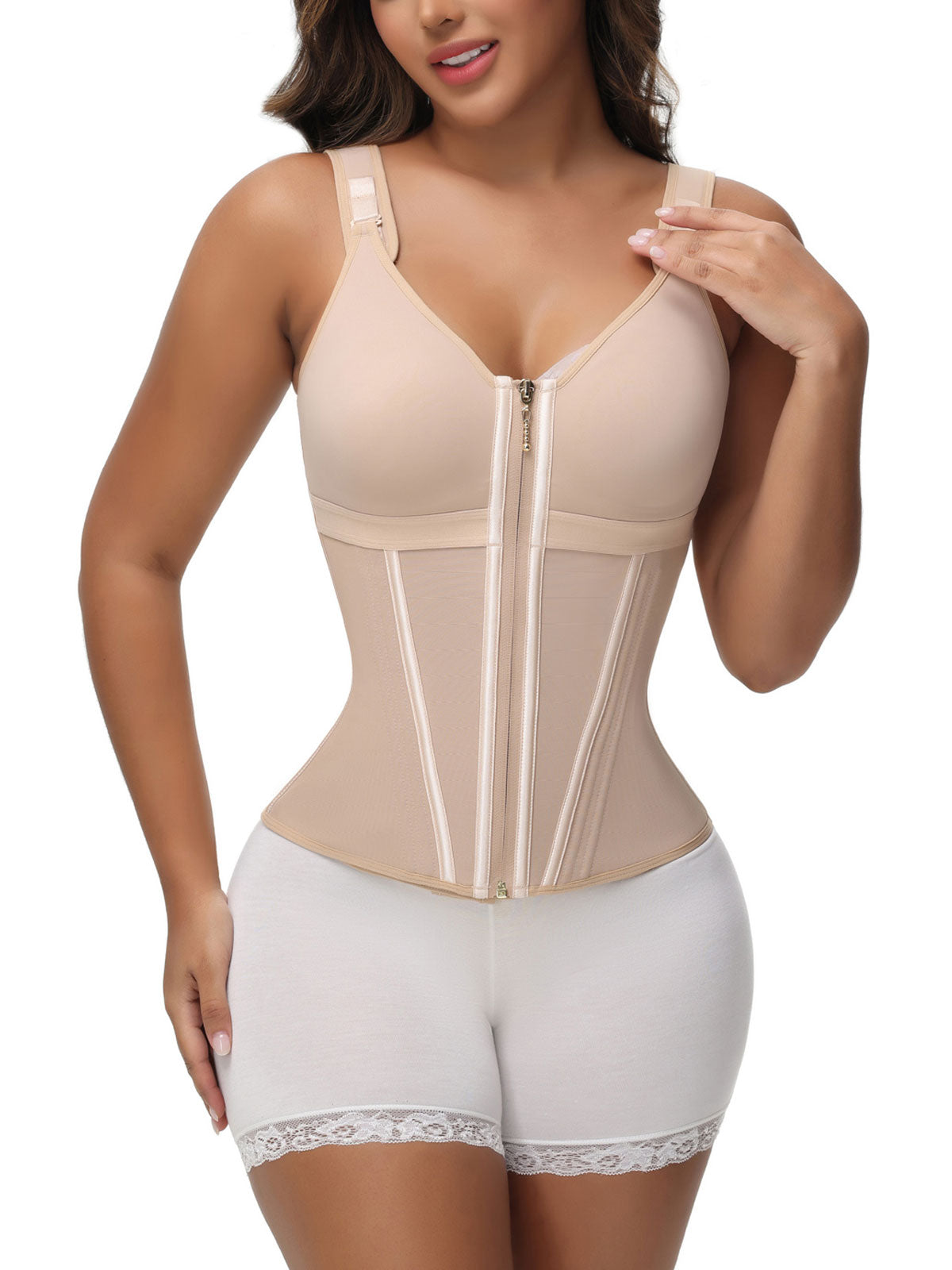 Curvevera™ Extreme Latex Corset Waist Vest With Bra