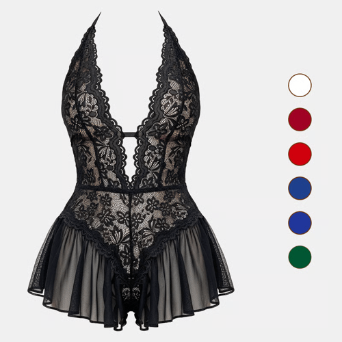 Sexy Transparent Lace One-Piece Lingerie