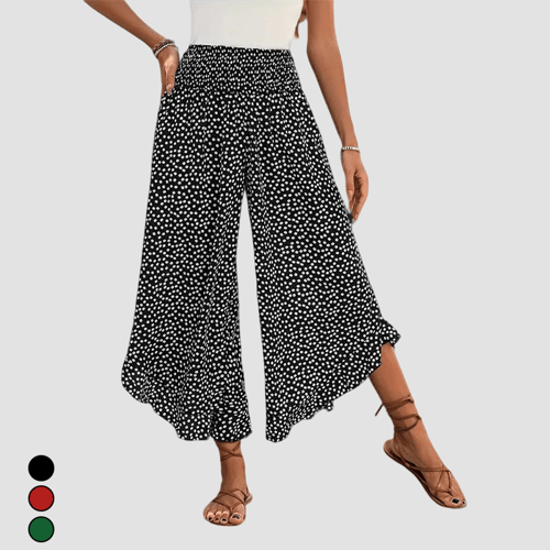 Polka Dot Loose High-Waist Wide-Leg Pants