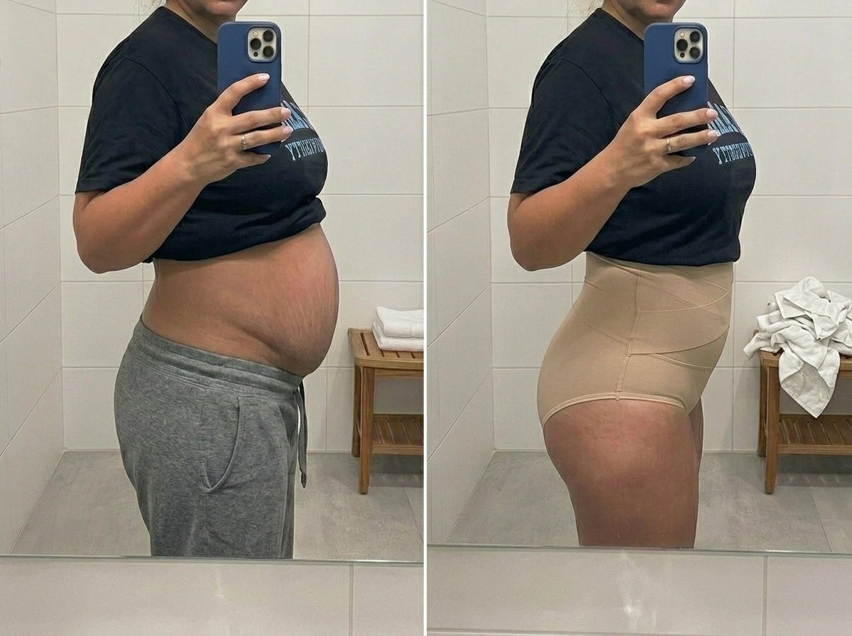 Before after postpartum belly Curvevera