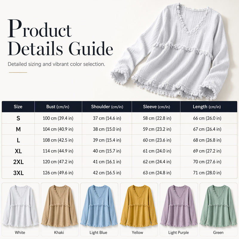 Women’s Boho V Neck Long Sleeve Fringe Top